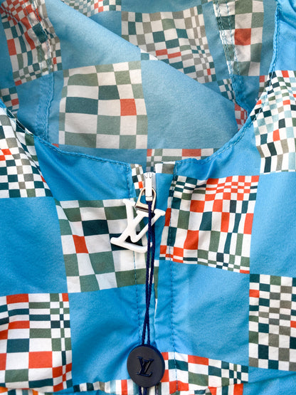 Louis Vuitton Blue Distorted Damier Windbreaker