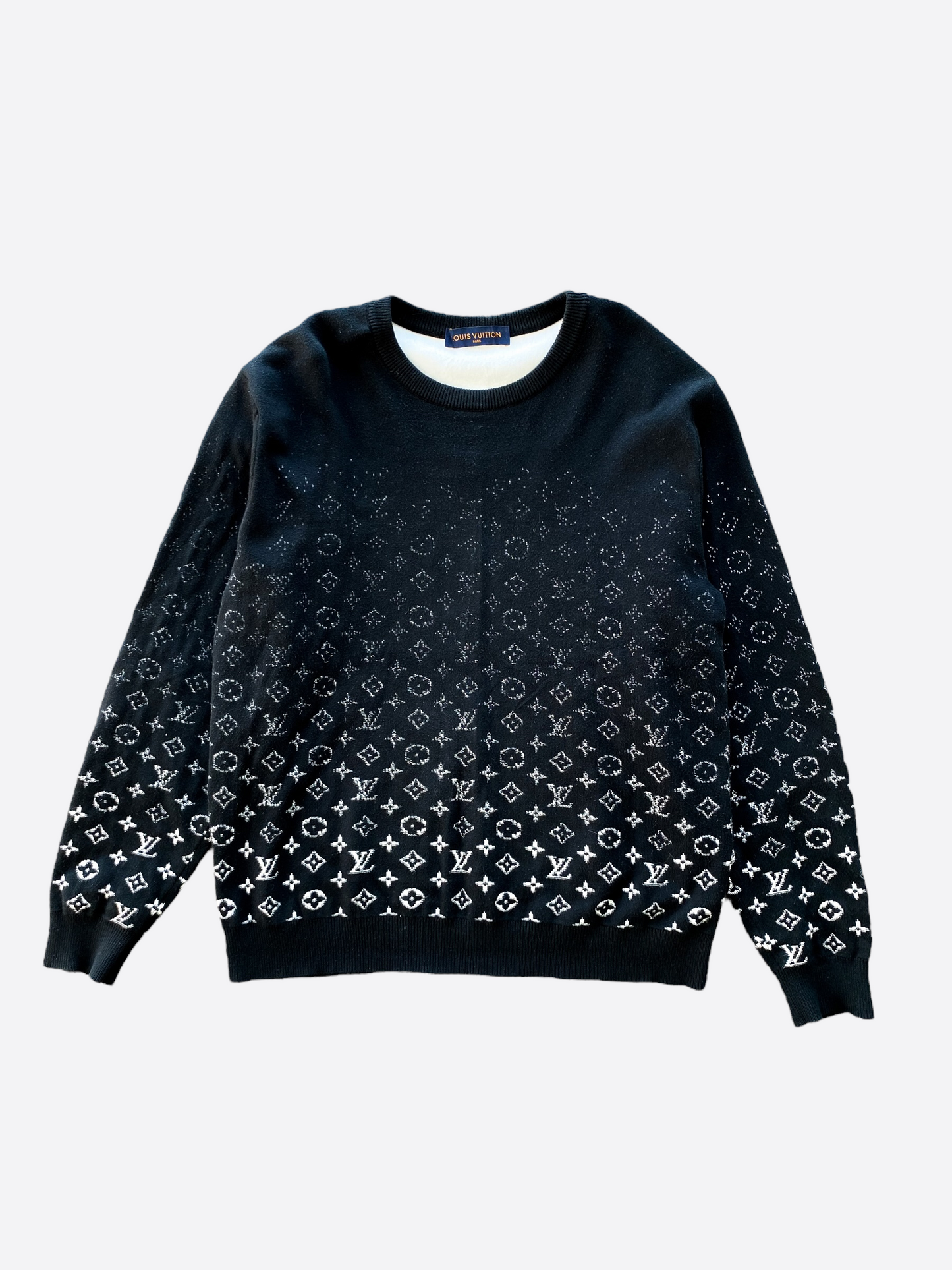 Louis Vuitton 2022 Monogram Gradient Pullover - Black Sweaters