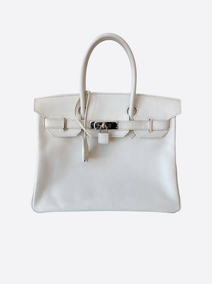 Hermes White Epsom Leather Birkin 30