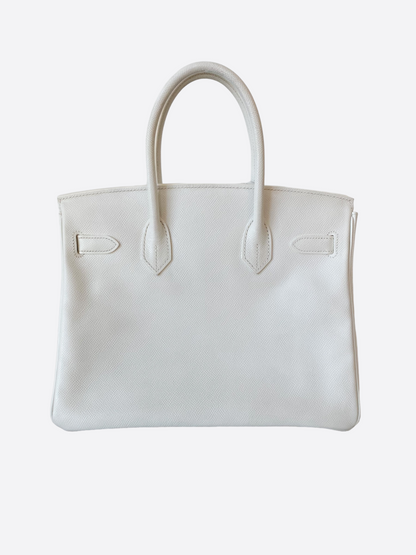 Hermes White Epsom Leather Birkin 30