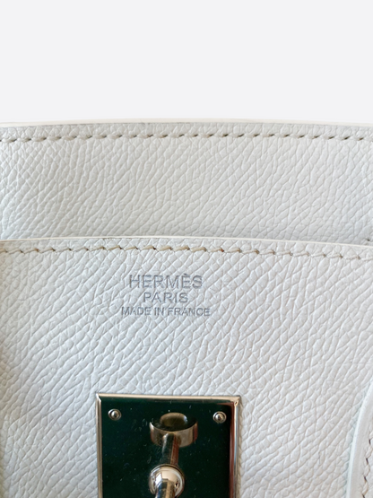 Hermes White Epsom Leather Birkin 30