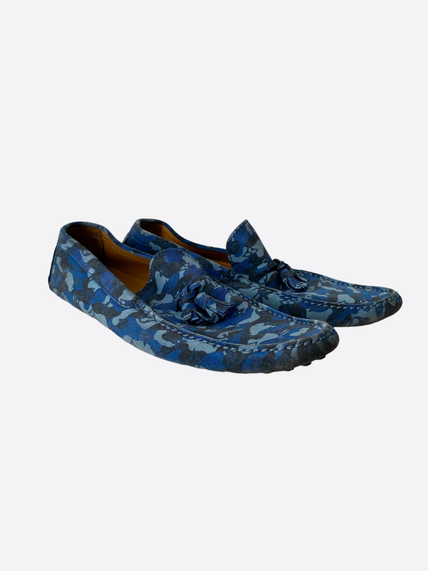 Louis Vuitton Blue Camouflage Mocassins