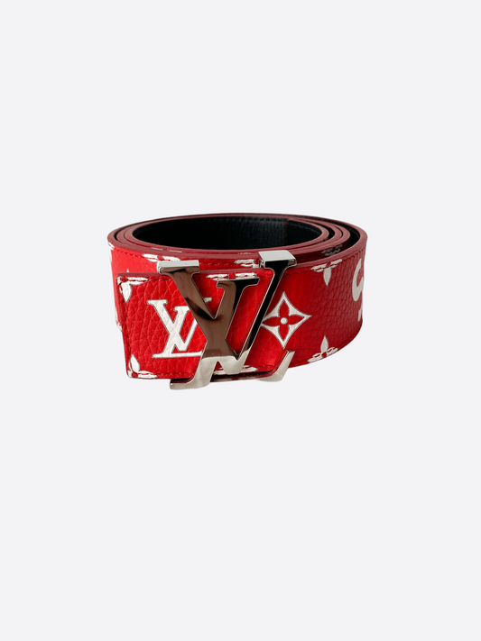 Louis Vuitton Supreme Red Monogram Leather Belt