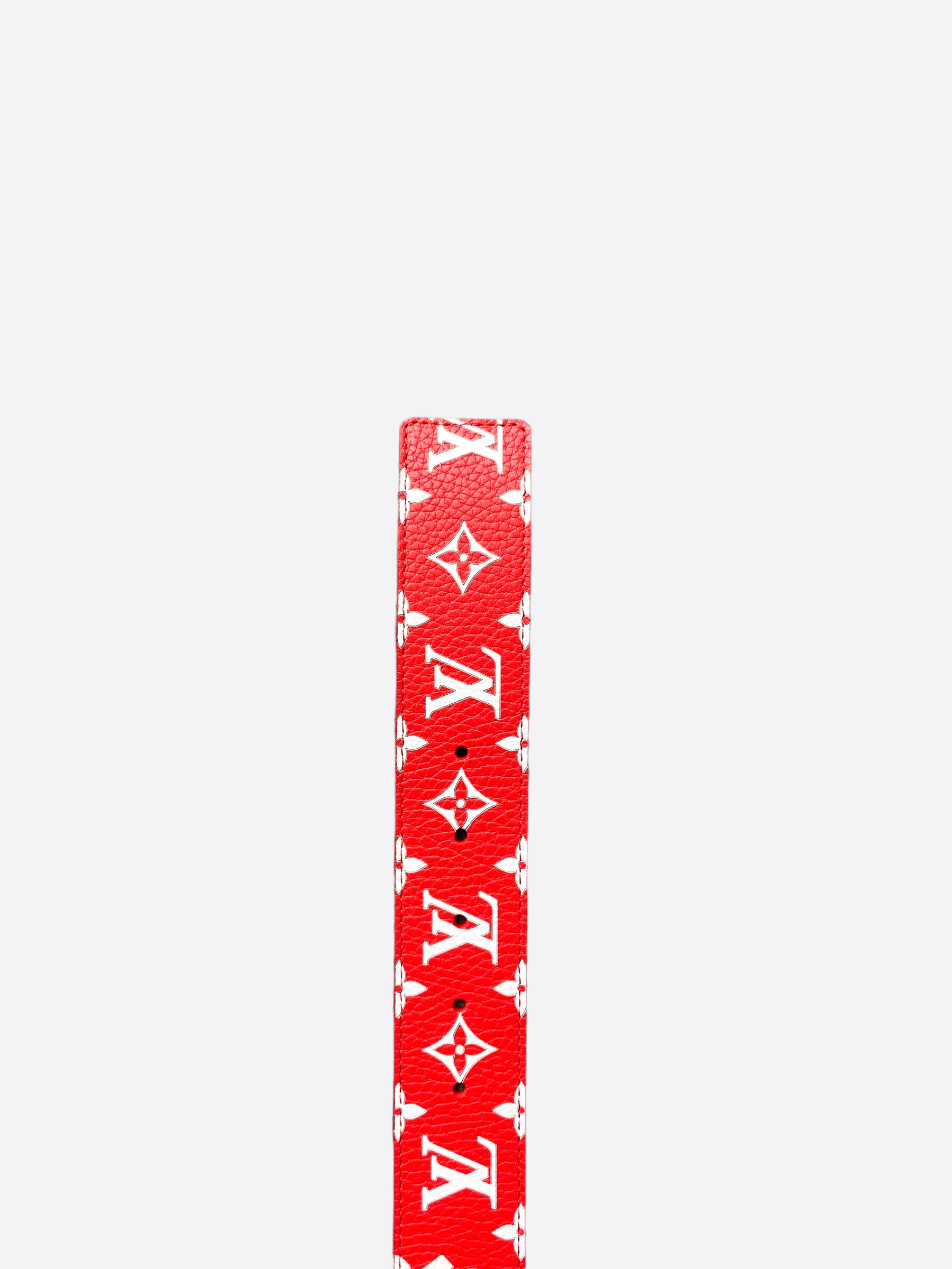 Louis Vuitton Supreme Red Monogram Leather Belt