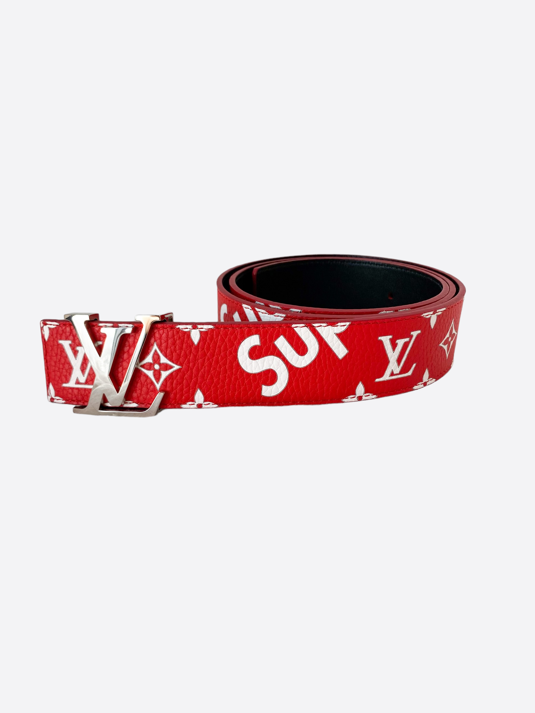 Louis Vuitton Supreme Red Monogram Leather Belt