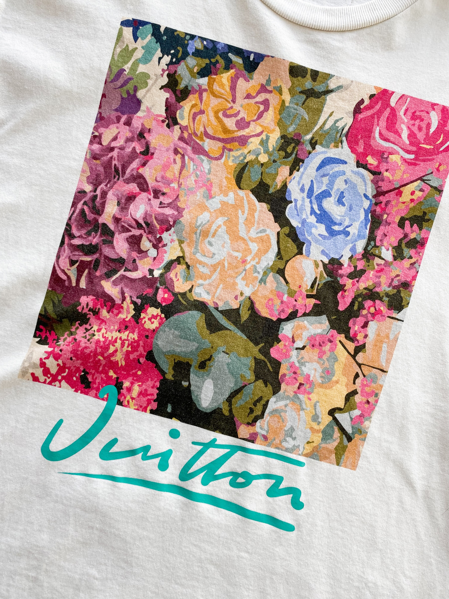 LV Flower Tapestry Print T-Shirt - Luxury White