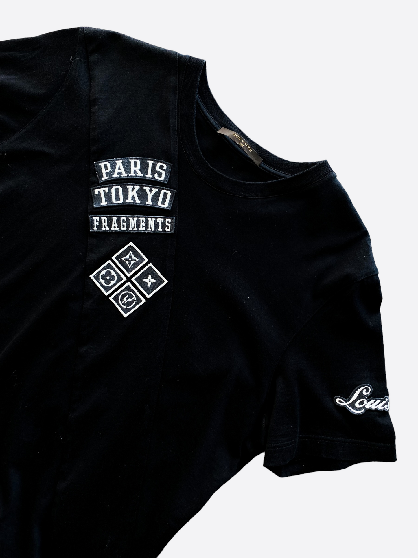Louis Vuitton Fragment Black Embroidered Tee – Savonches Louis Vuitton Fragment Black Embroidered Tee – Savonches