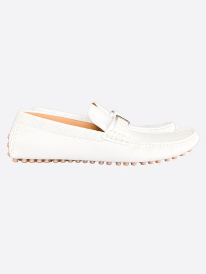 Louis Vuitton White Hockenheim Monogram Loafers