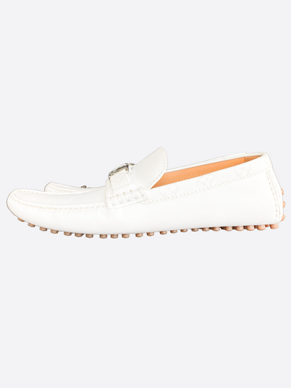 Louis Vuitton White Hockenheim Monogram Loafers