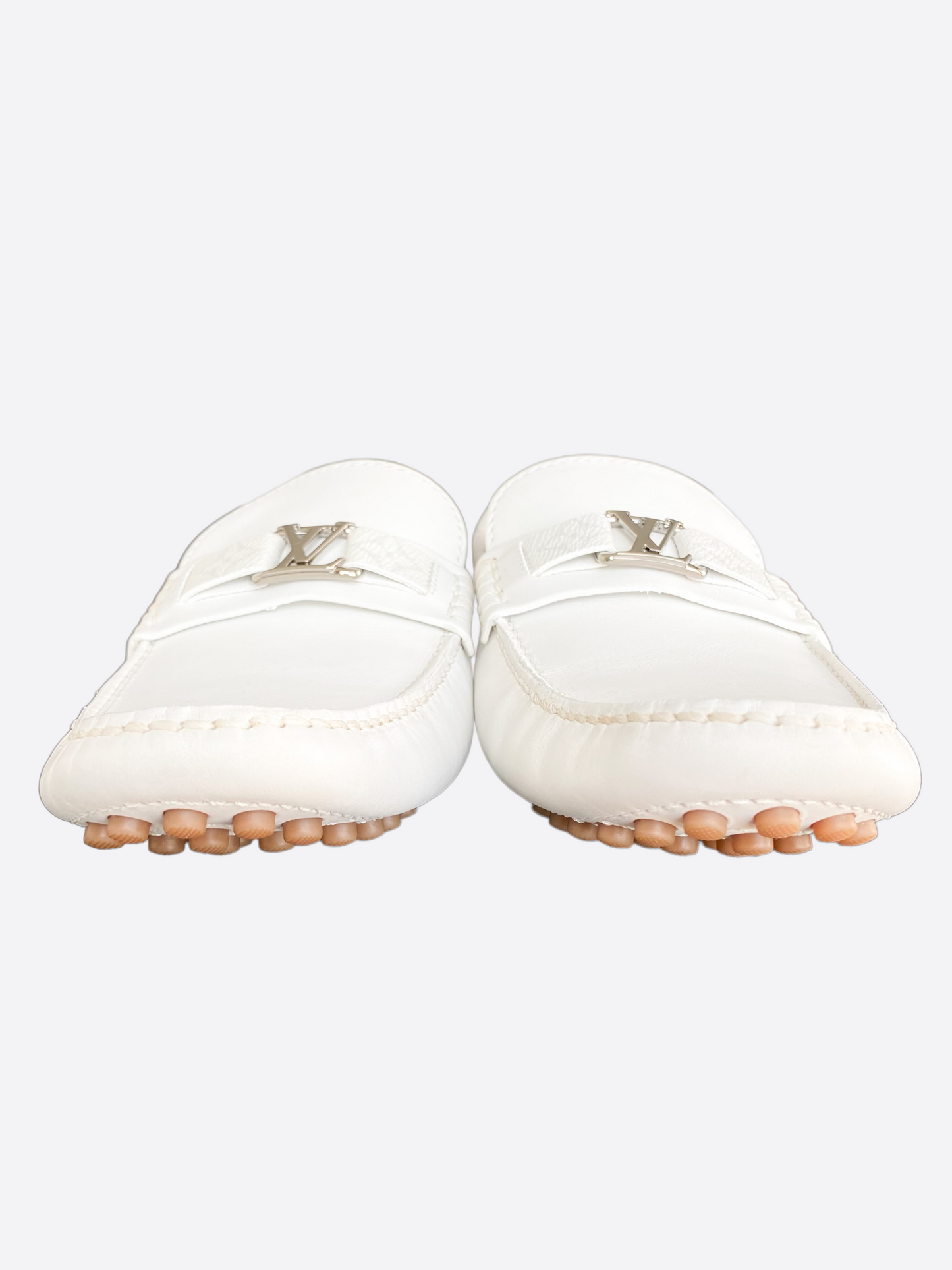 Louis Vuitton White Hockenheim Monogram Loafers