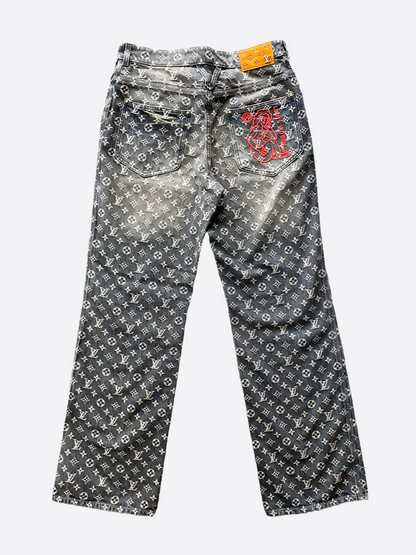 Louis Vuitton Monogram Distressed Baggy Denim