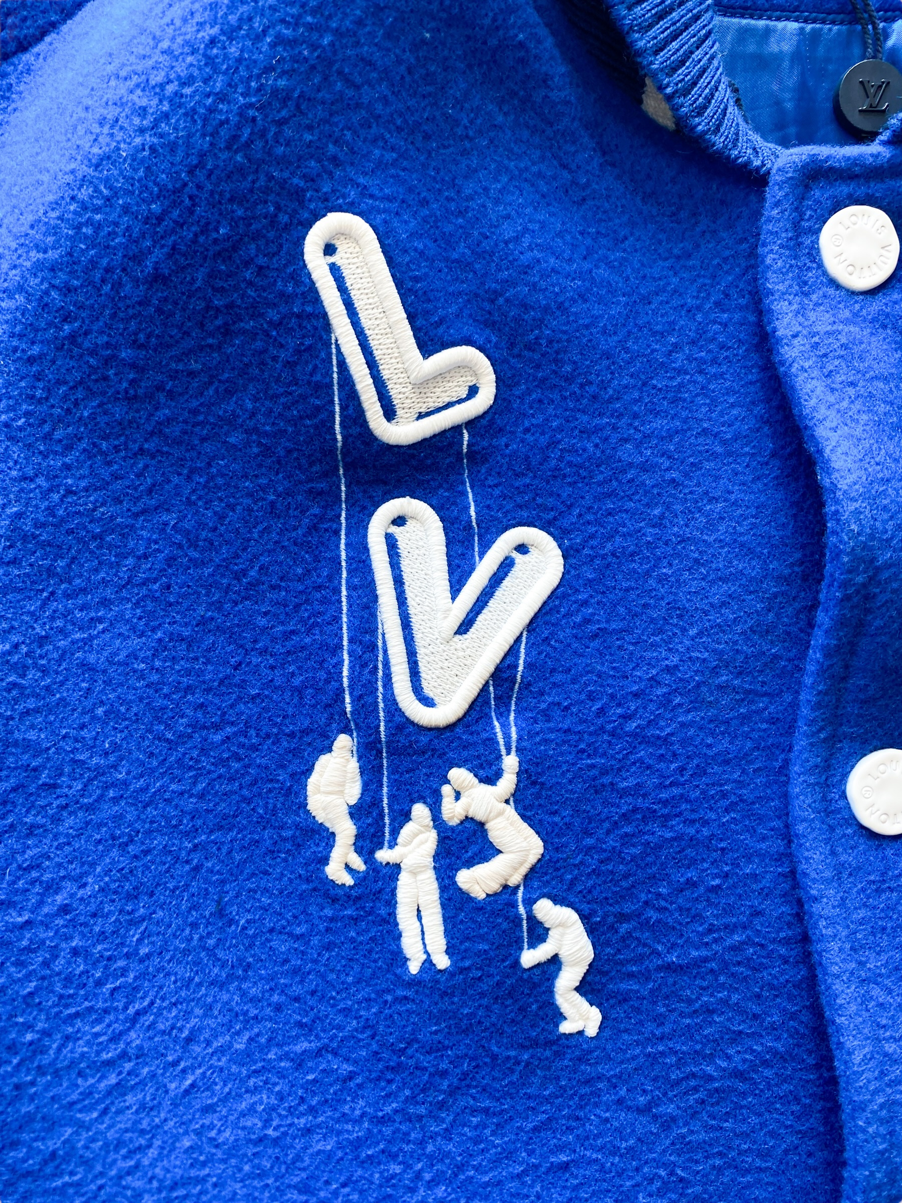 Louis Vuitton Blue & White Puppet Varsity Jacket – Savonches