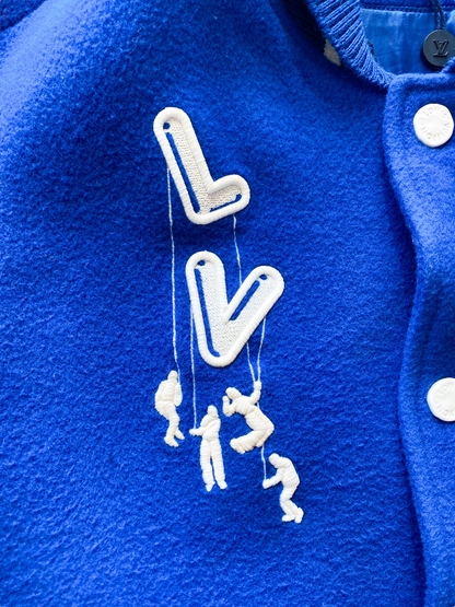 Louis Vuitton Blue & White Puppet Varsity Jacket