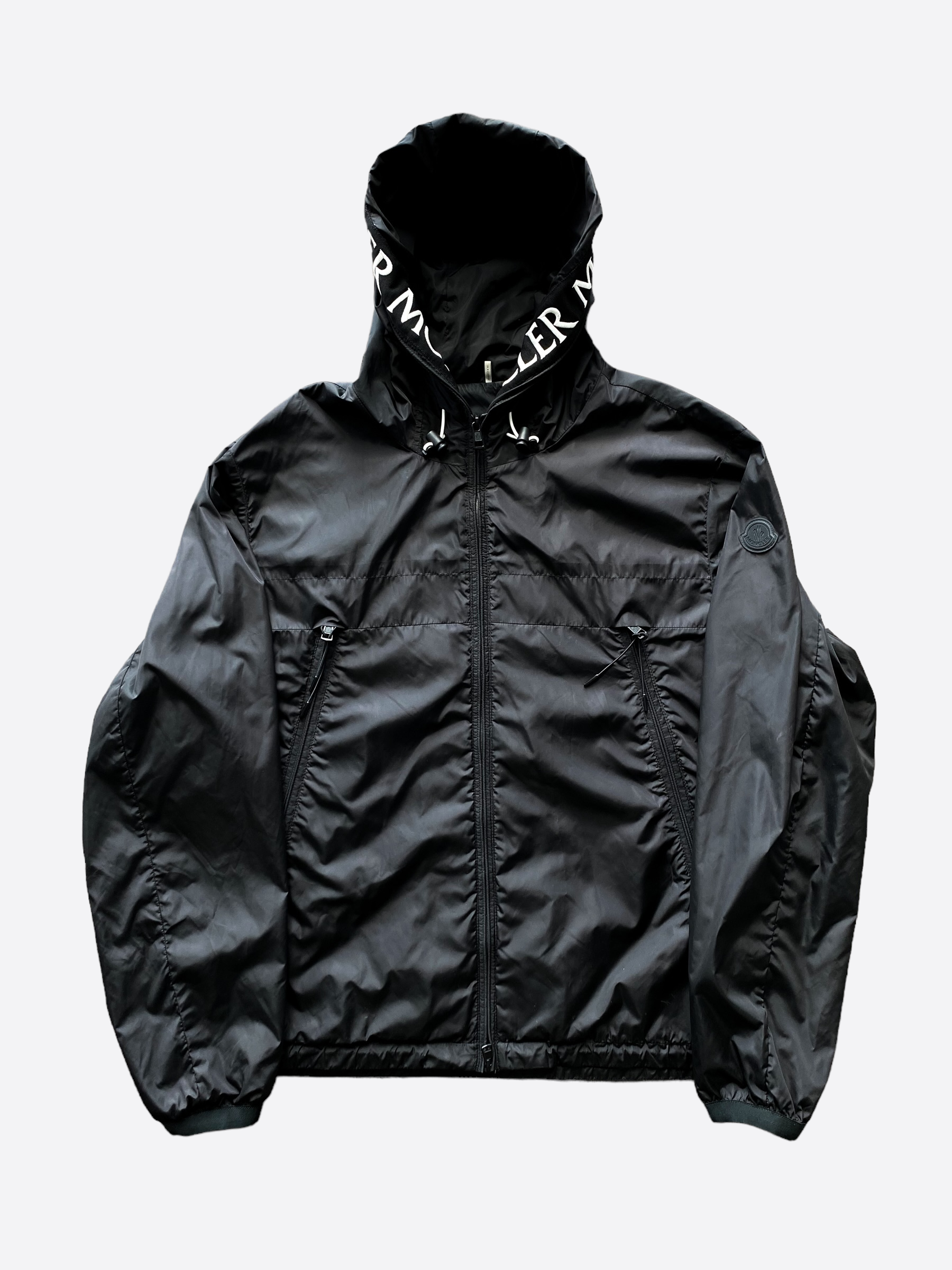 Moncler Black Massereau Logo Trim Windbreaker – Savonches Moncler Black Massereau Logo Trim Windbreaker – Savonches