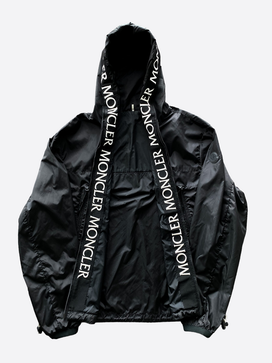 Moncler Black Massereau Logo Trim Windbreaker