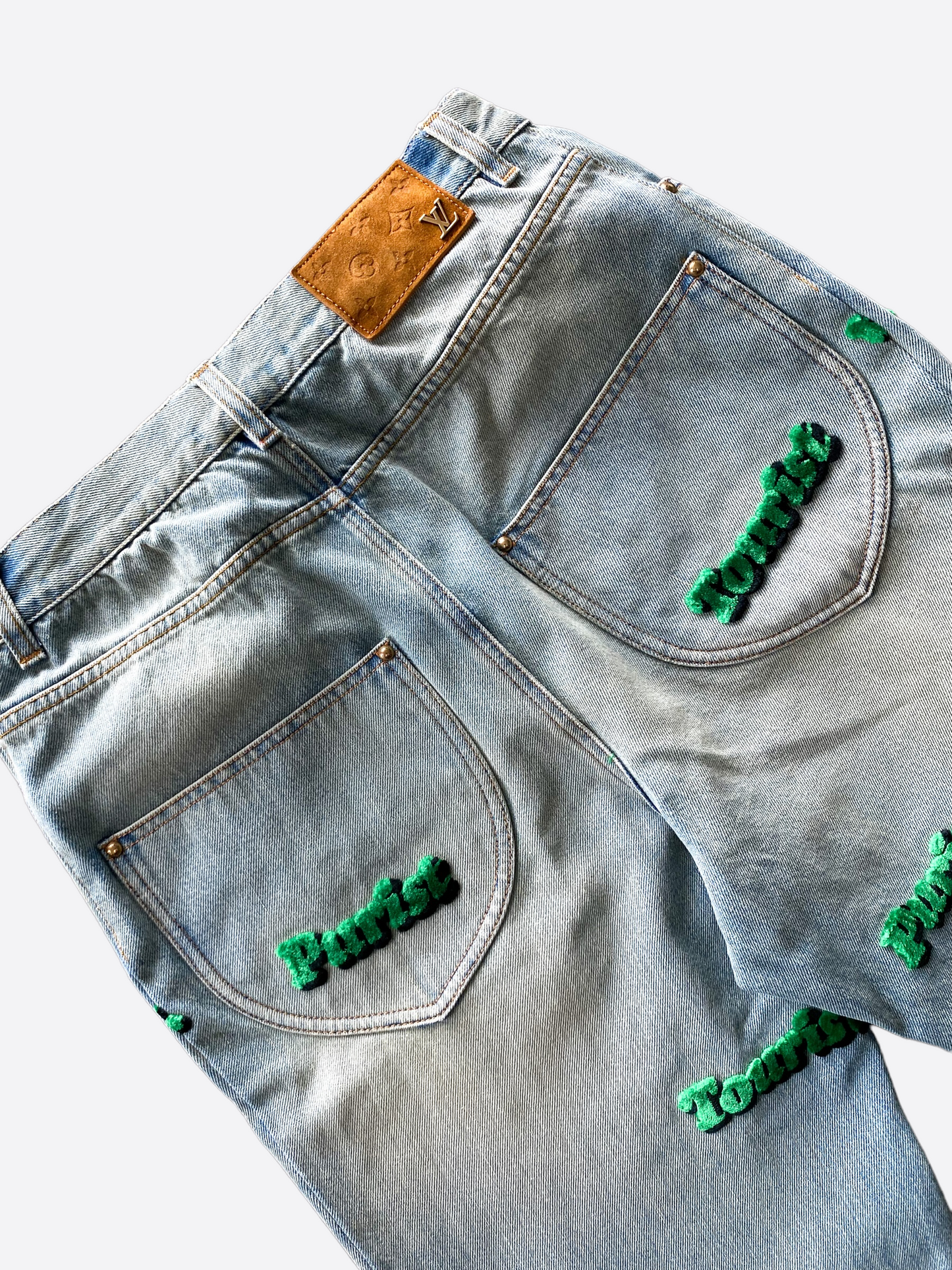Louis Vuitton Tourist vs Purist Tuffetage Denim Pants jeans green sz 32 