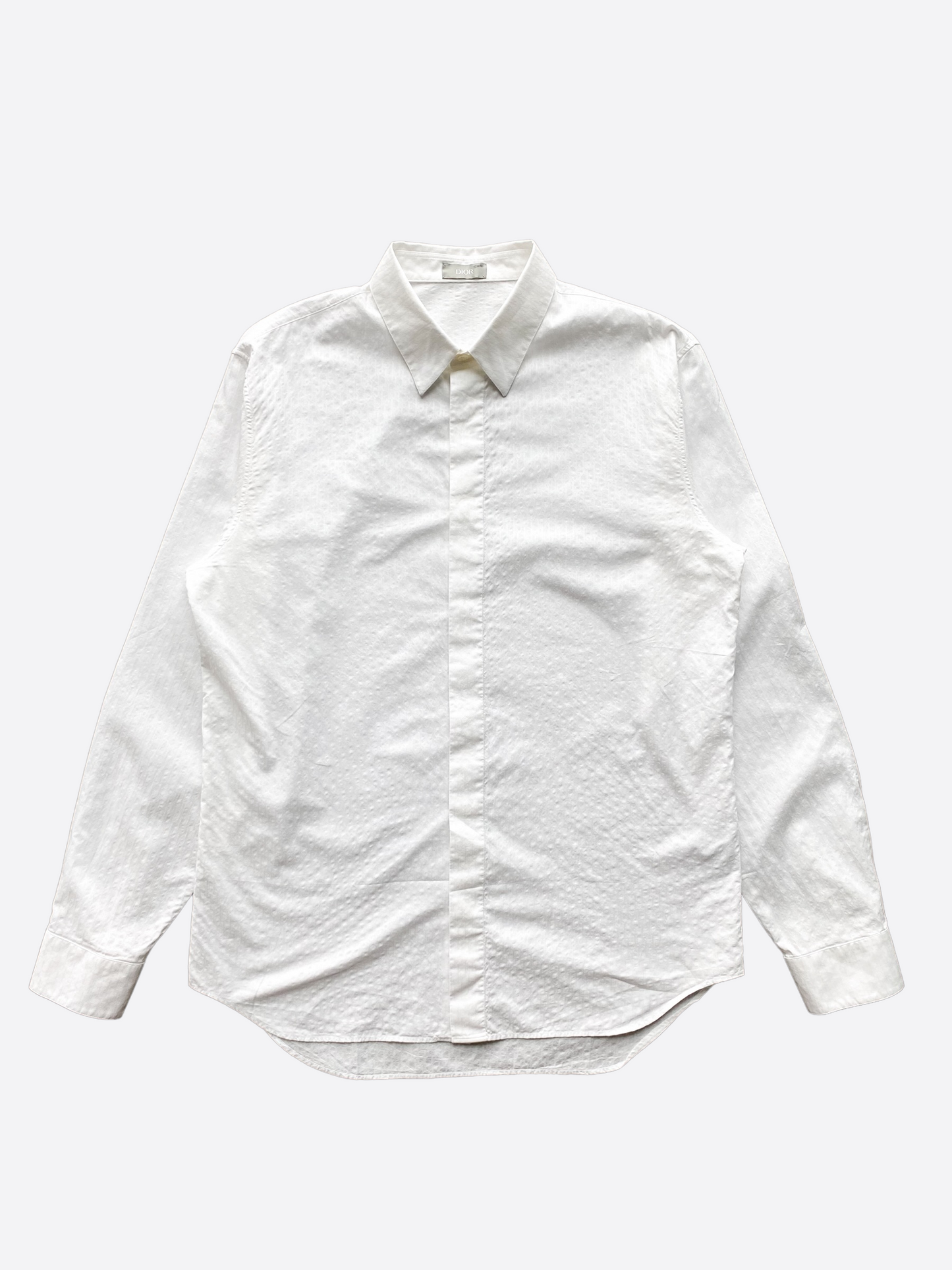 Dior White Mini Oblique Button Up Shirt