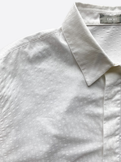 Dior White Mini Oblique Button Up Shirt