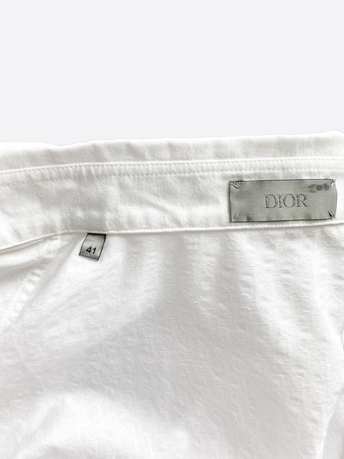 Dior White Mini Oblique Button Up Shirt