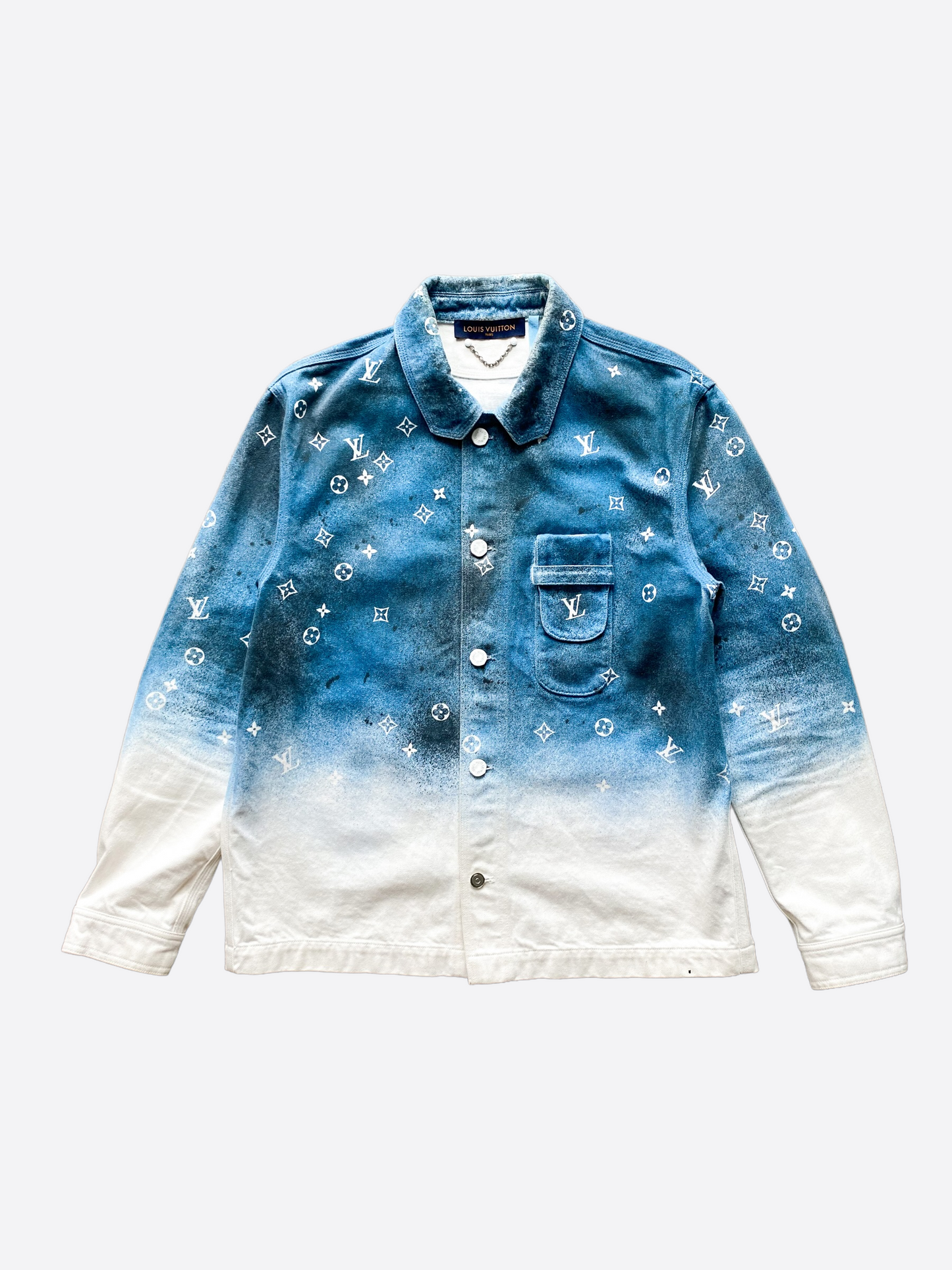 Louis Vuitton Blue & White Gradient Snowfall Monogram Denim Jacket –  Savonches