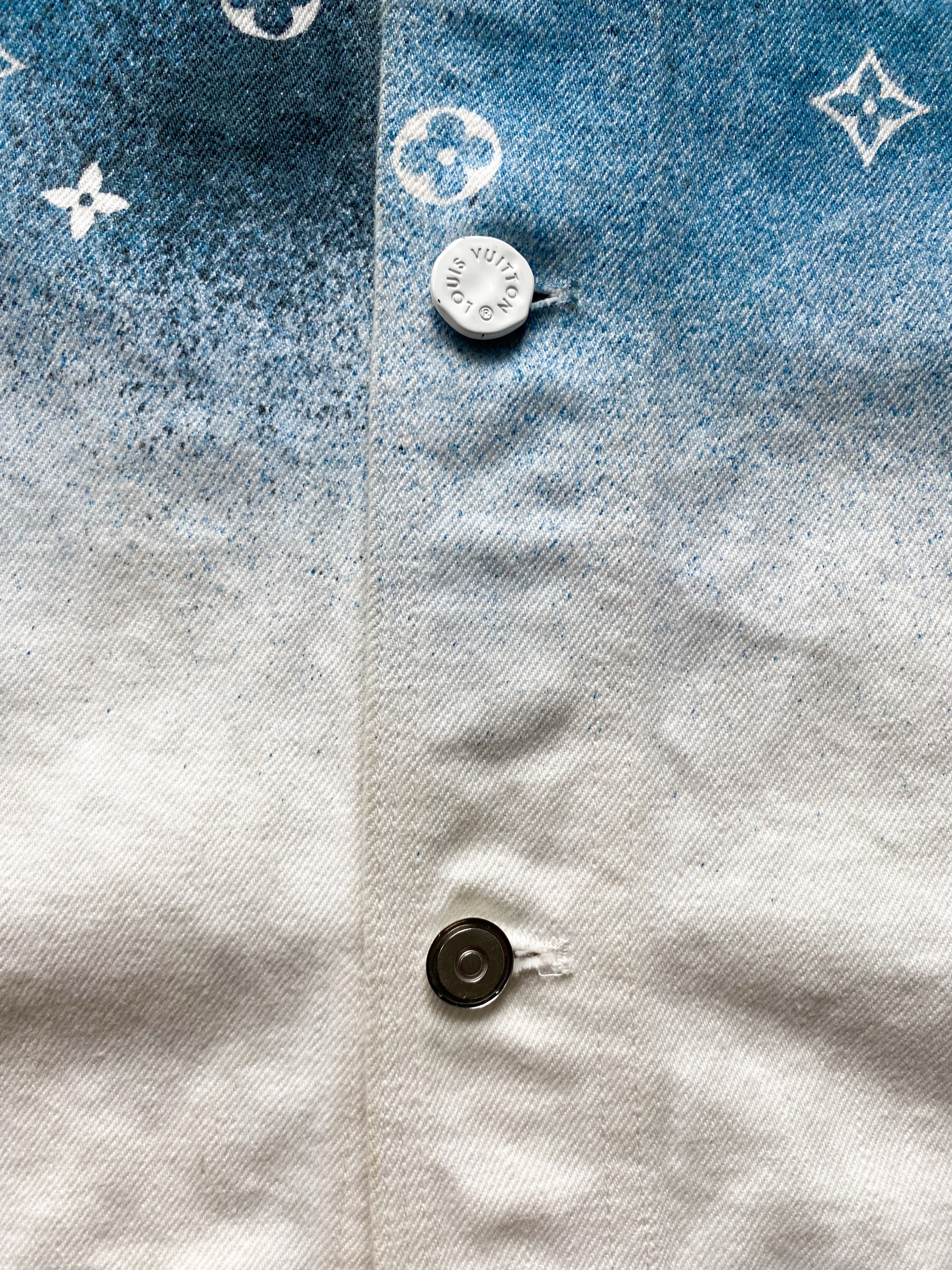 Louis Vuitton Blue & White Gradient Snowfall Monogram Denim Jacket
