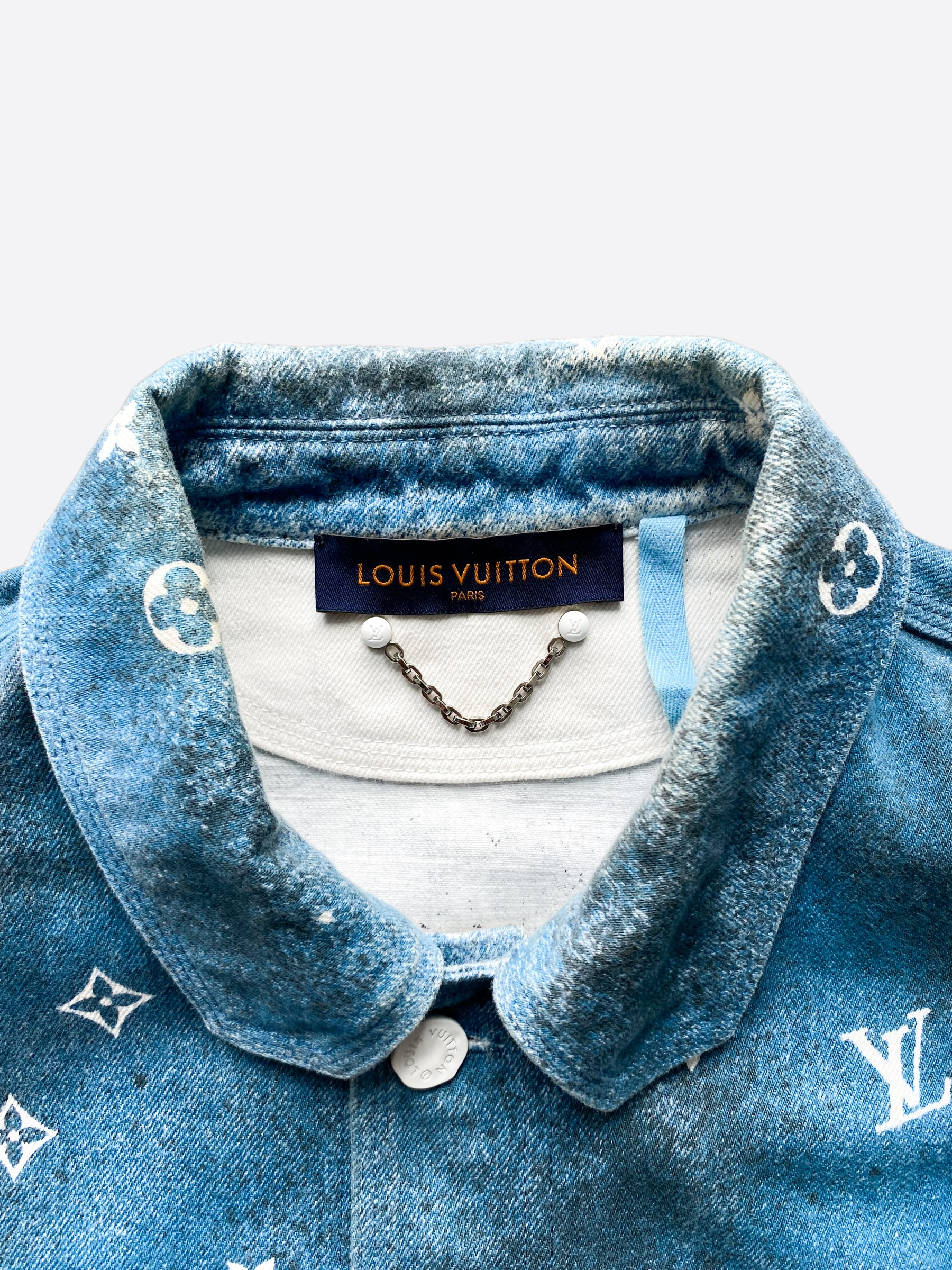 Louis Vuitton Navy Blue Gradient Monogram Mesh Jacket S Louis