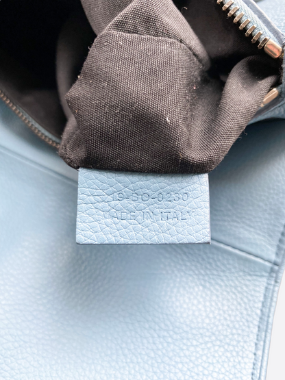 Dior Shawn Stussy Blue Logo Calfskin Saddle Bag