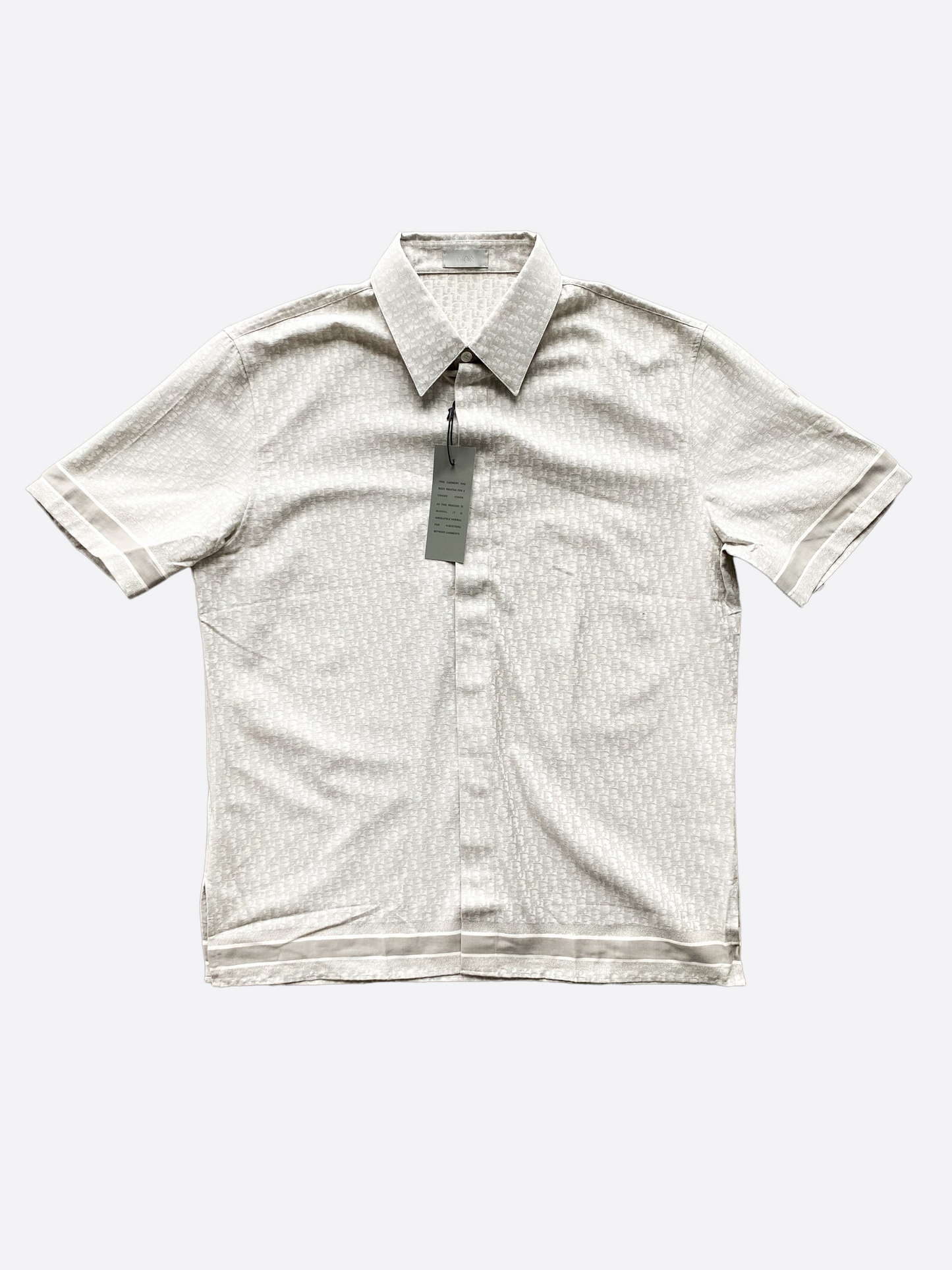 Dior Oblique Striped Short Sleeve Button Up Shirt