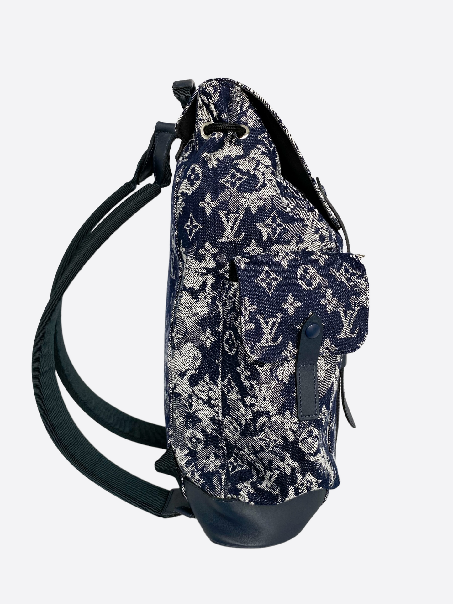 Louis Vuitton Blue Tapestry 'Christopher' Backpack