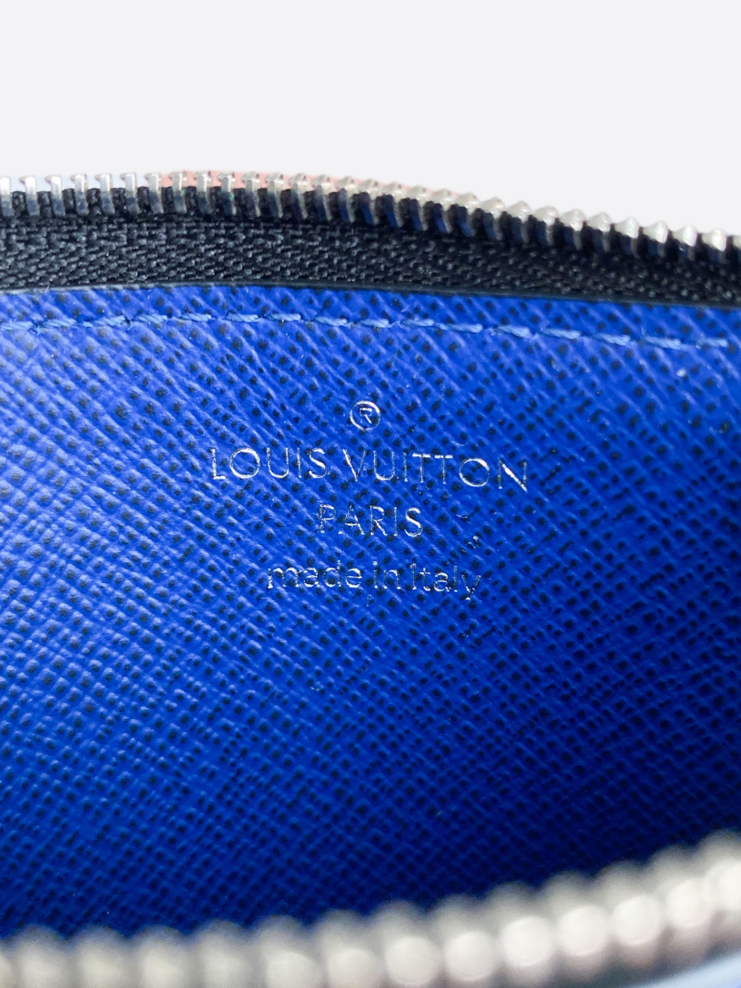 Louis Vuitton Blue Bandana Print Leather Coin Card Holder - Yoogi's Closet