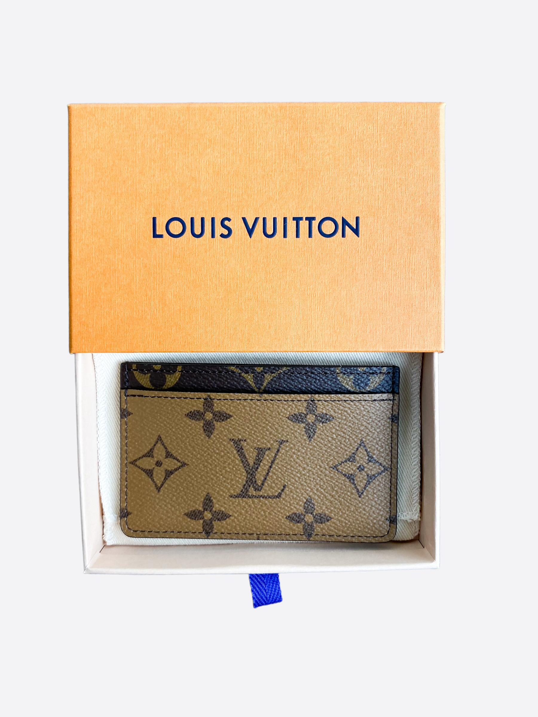 Louis Vuitton Card Holder Reverse Monogram Canvas Brown