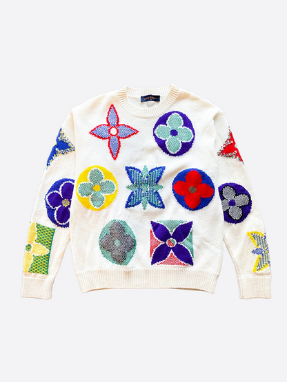 Louis Vuitton Multicolor Flower Monogram Knit Sweater