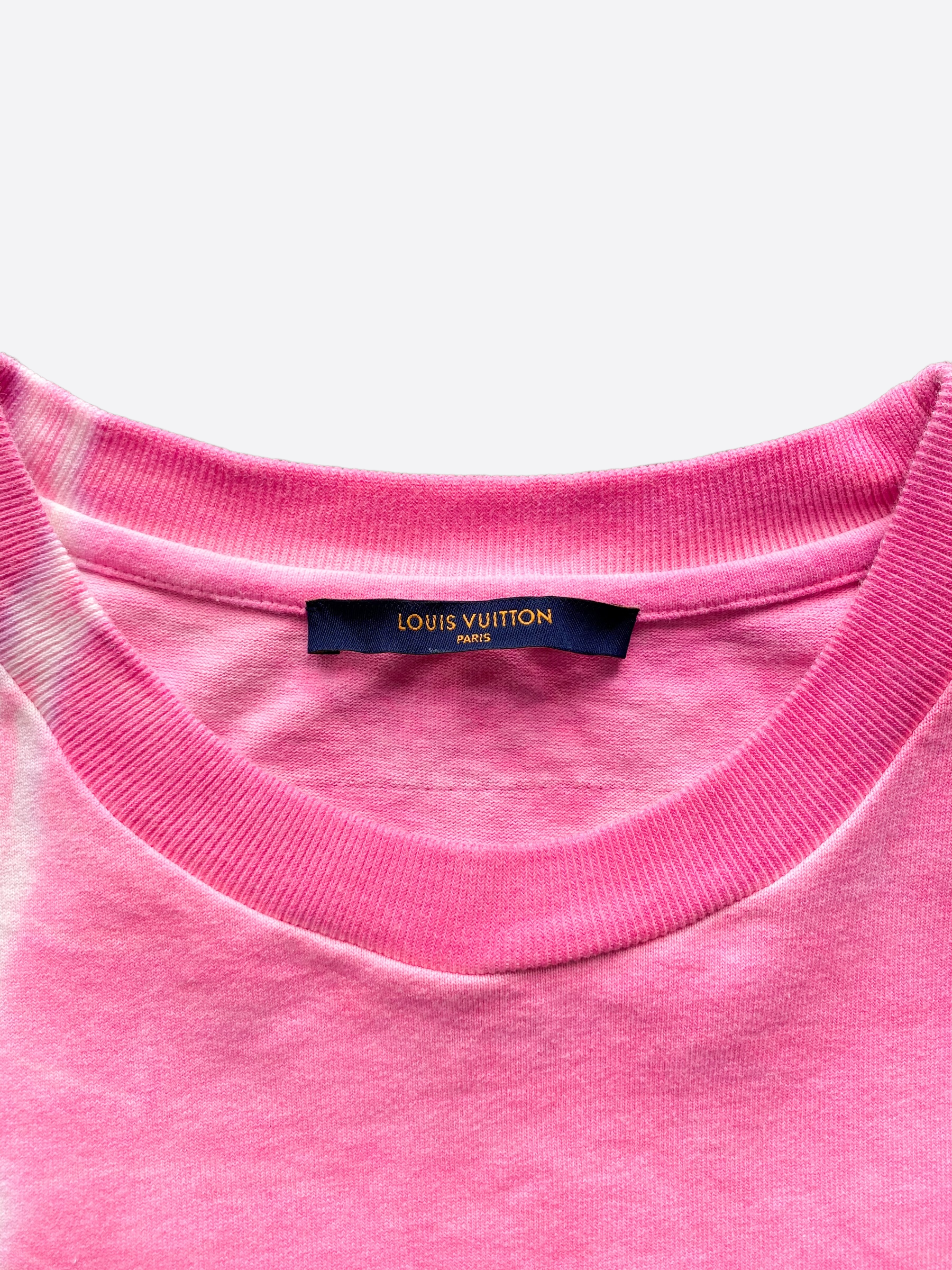 Louis Vuitton, crewneck sweater with neon pink logo - Unique