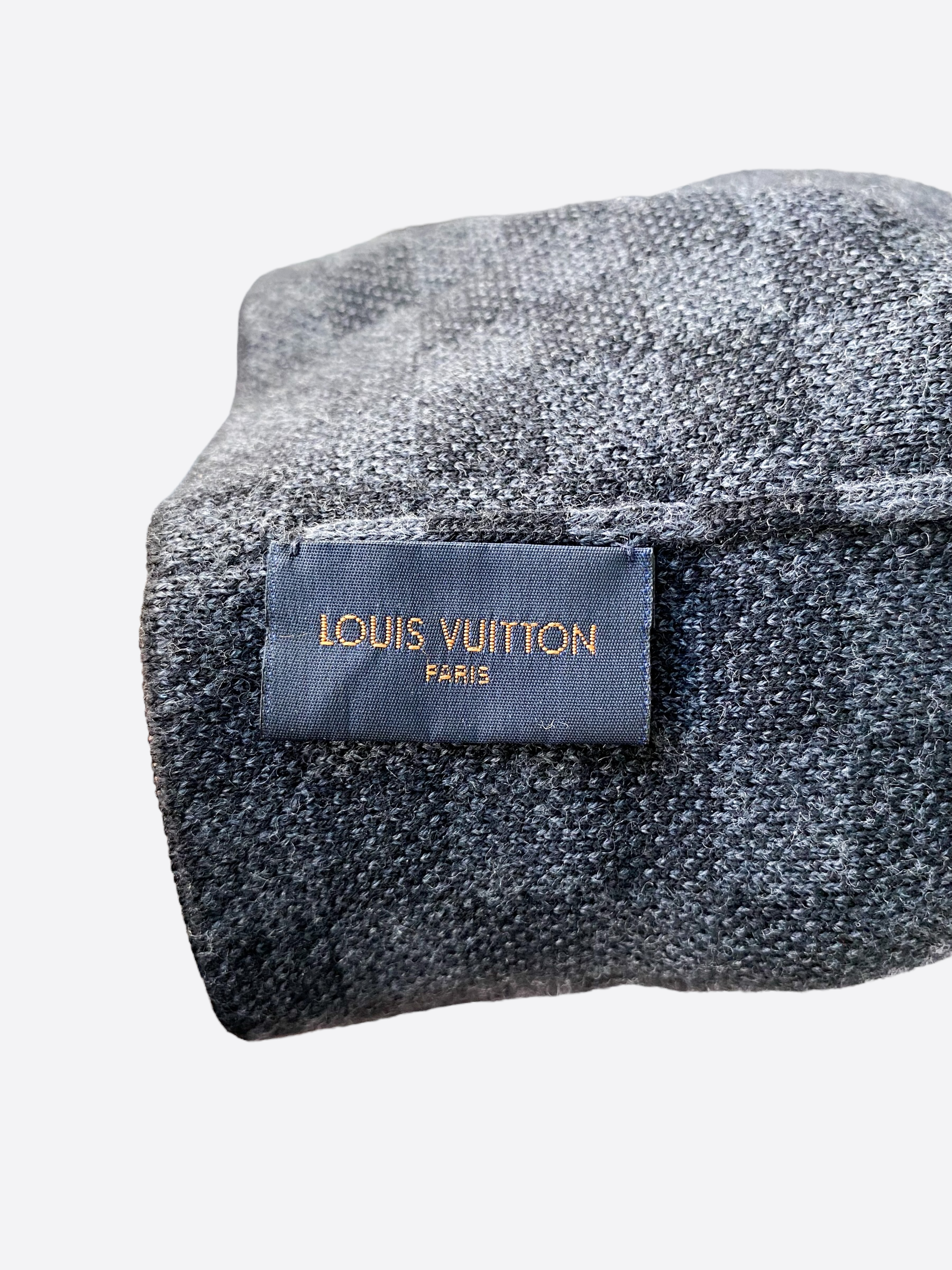 Louis Vuitton Grey LV Alpes Petit Damier Wool Beanie Hat Louis Vuitton