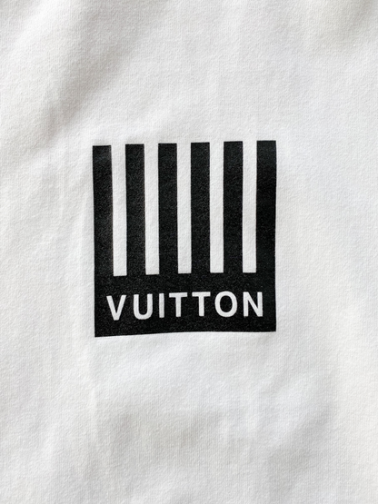 Louis Vuitton White Barcode Logo Tee