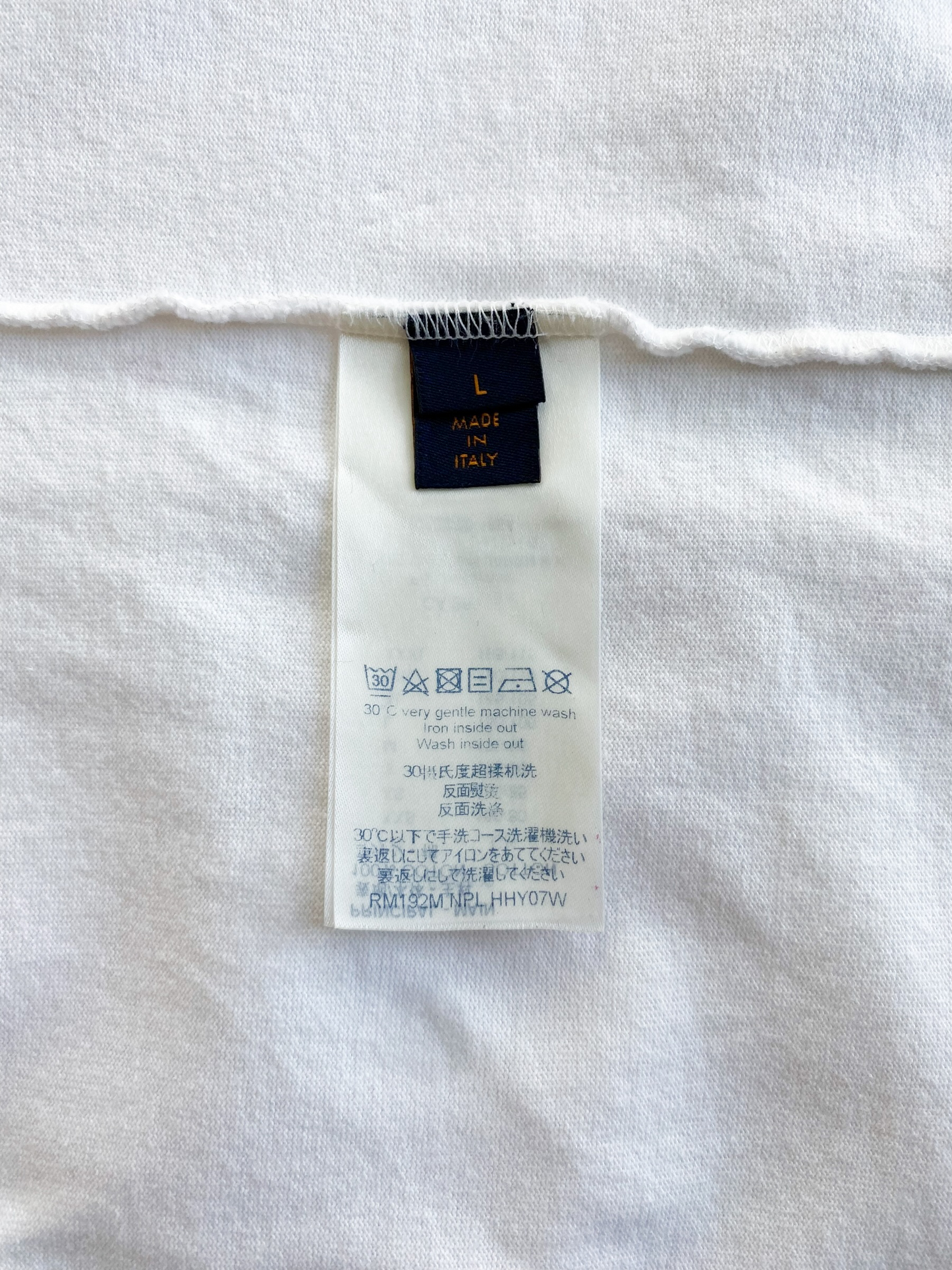 Louis Vuitton White Barcode Logo Tee