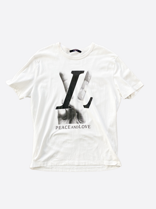 Louis Vuitton White Peace & Love Tee