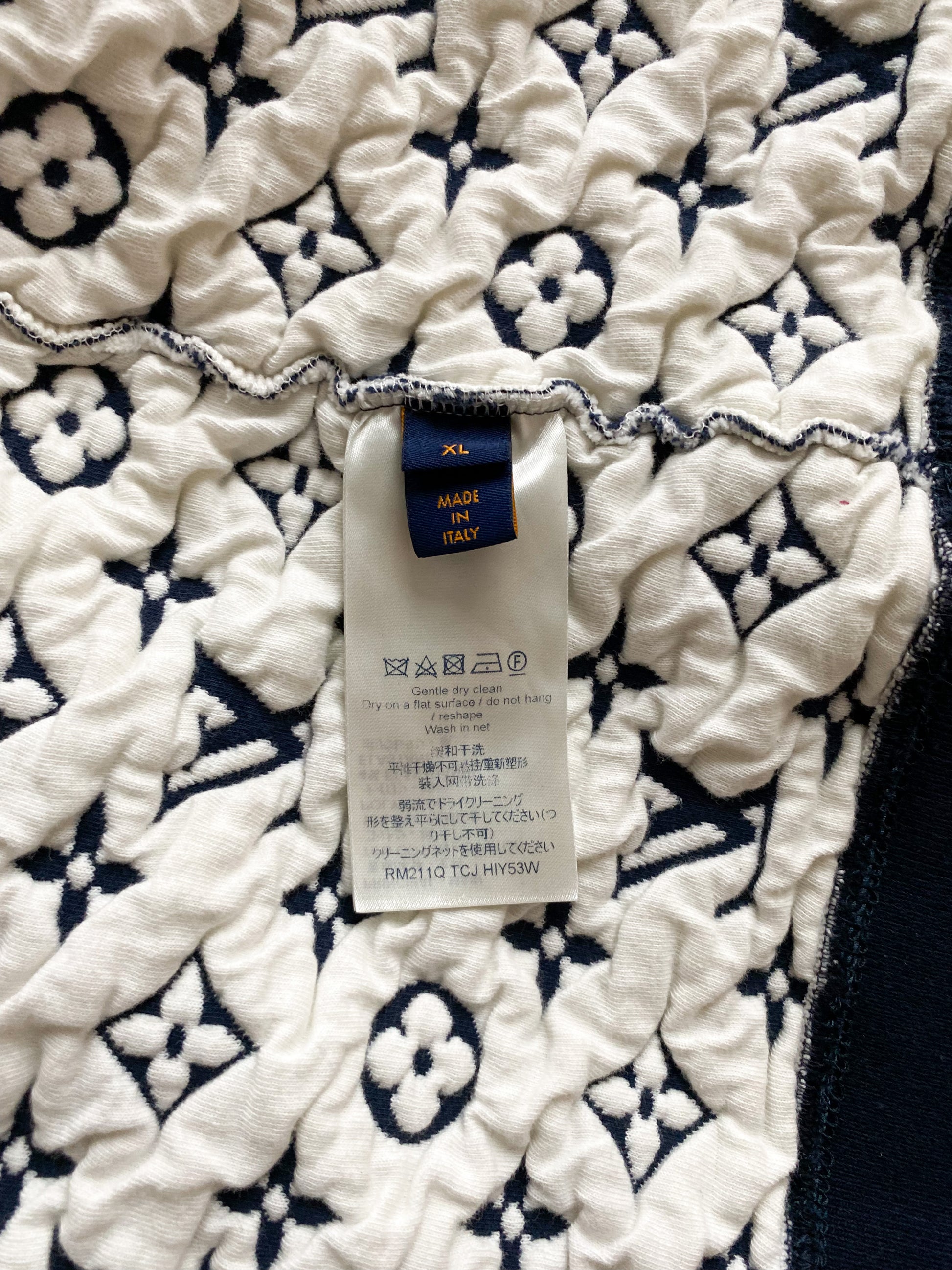 Twist Louis Vuitton Sweater with Monogram Flower Design in Navy Blue Cotton  ref.571346 - Joli Closet