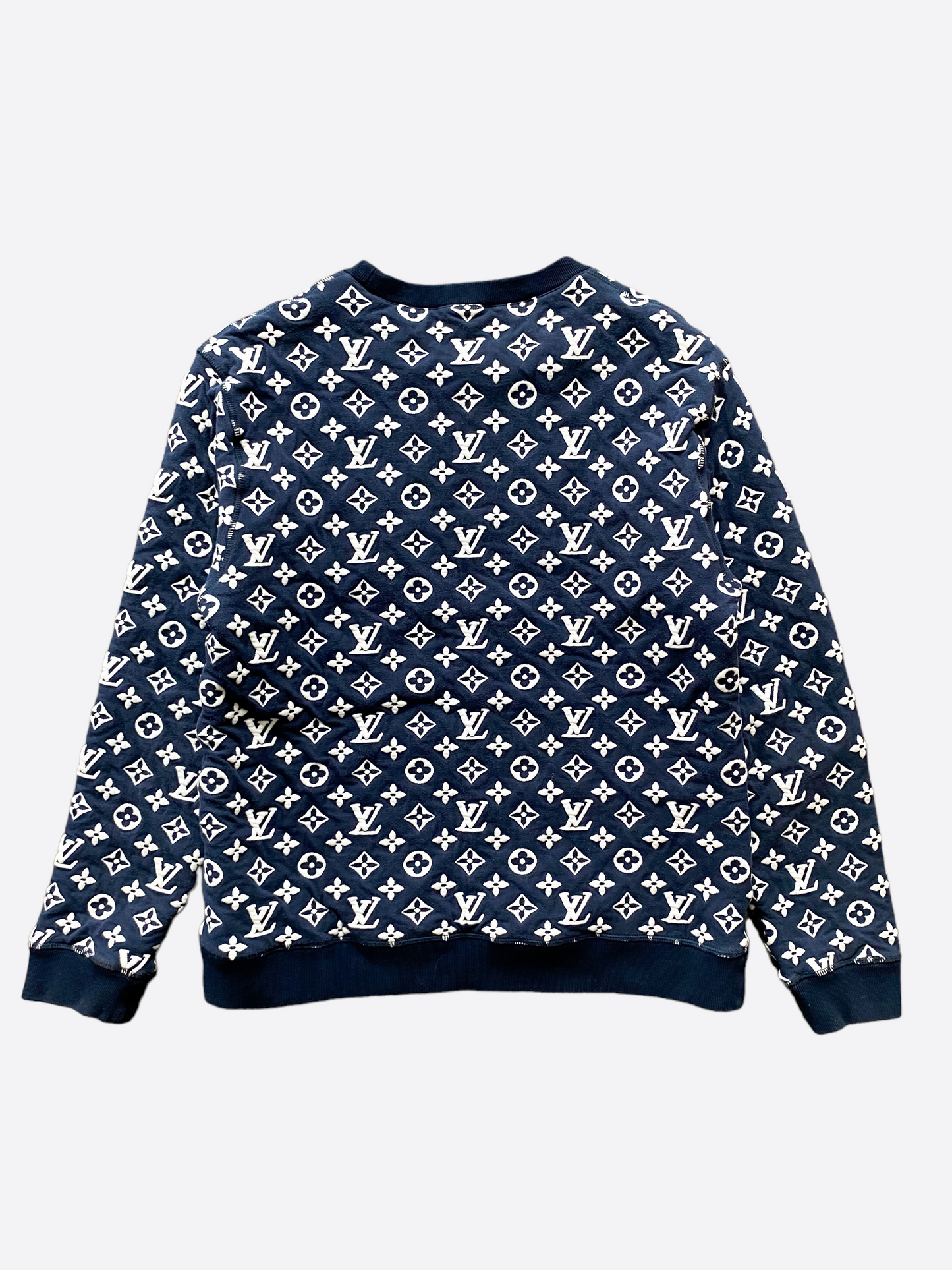 Louis Vuitton Blue Intarsia Logo Sweater – Savonches