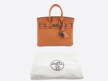 Hermès Orange Togo Leather Birkin 25