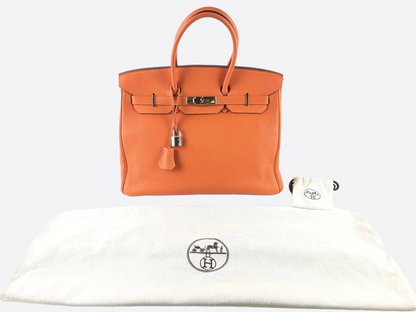 Hermès Orange Togo Leather Birkin 35