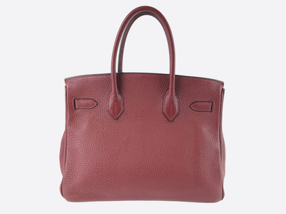 Hermès Rouge Taurillon Clemence Leather Birkin 30