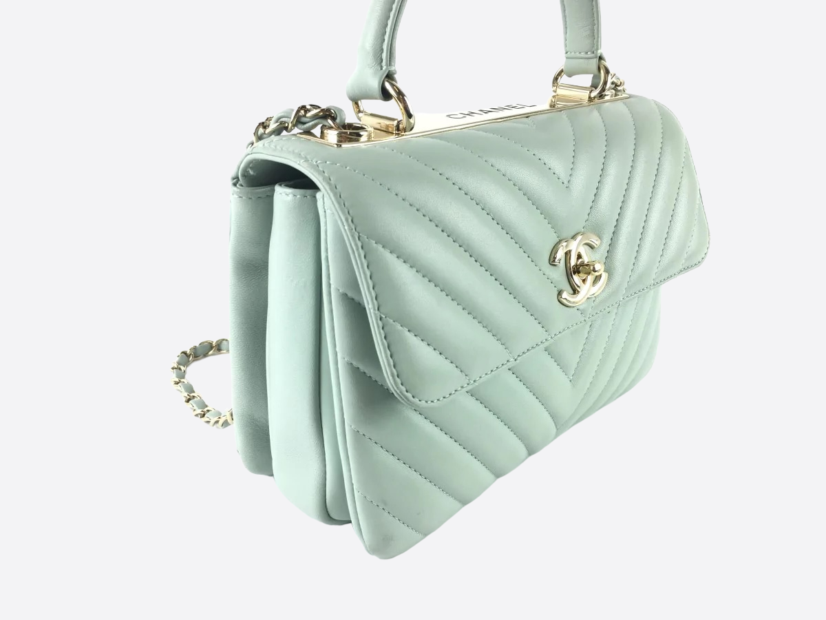 Chanel Mint Lambskin Small Trendy CC Bag