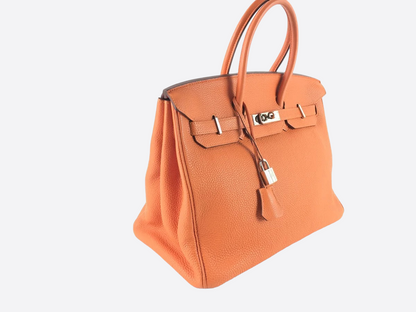 Hermès Orange Togo Leather Birkin 35