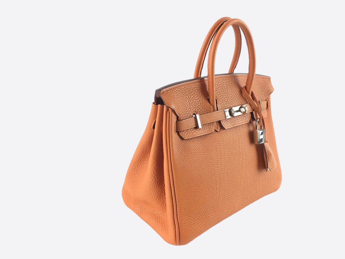 Birkin 25 leather handbag Hermès Orange in Leather - 30868445