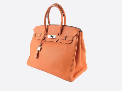 Hermès Orange Togo Leather Birkin 35