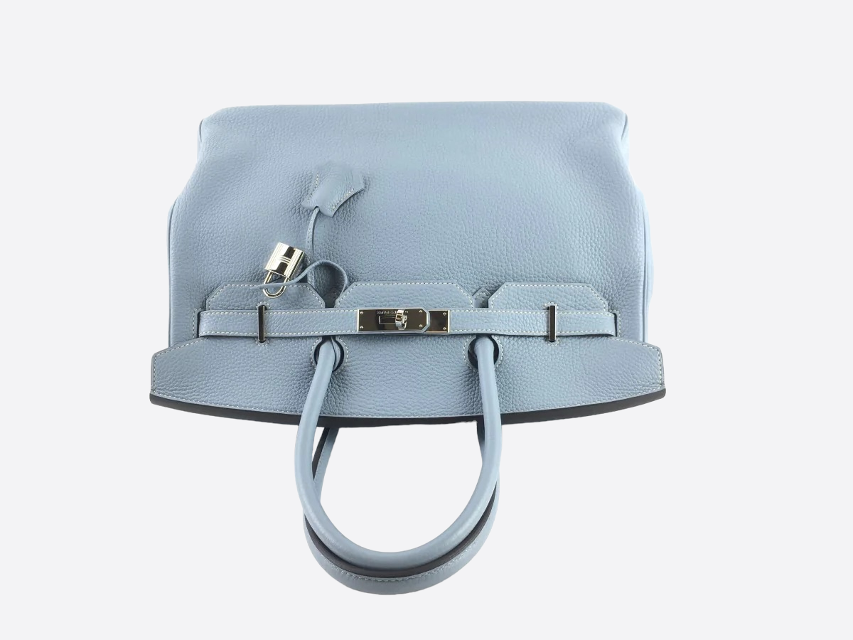 Birkin 35 leather handbag Hermès Blue in Leather - 30343028