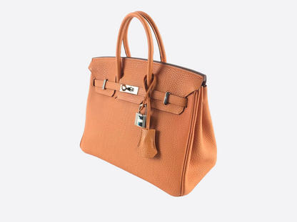 Hermès Orange Togo Leather Birkin 25