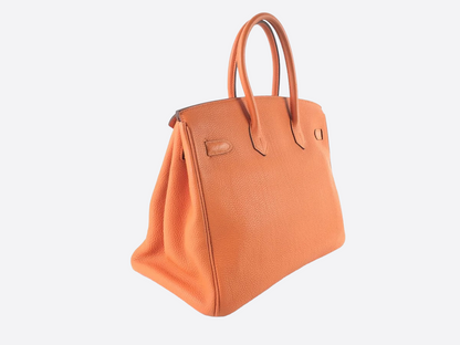 Hermès Orange Togo Leather Birkin 35