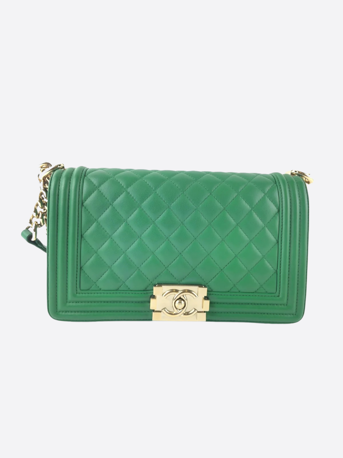 Chanel Boy Flap Bag Quilted Lambskin Old Medium Green 2287385